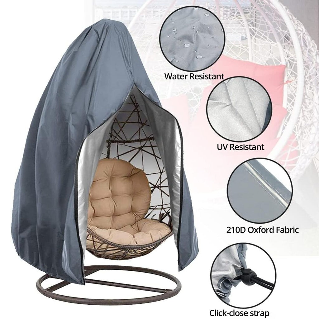 Patio Hanging Chair Cover with Zipper - Grey