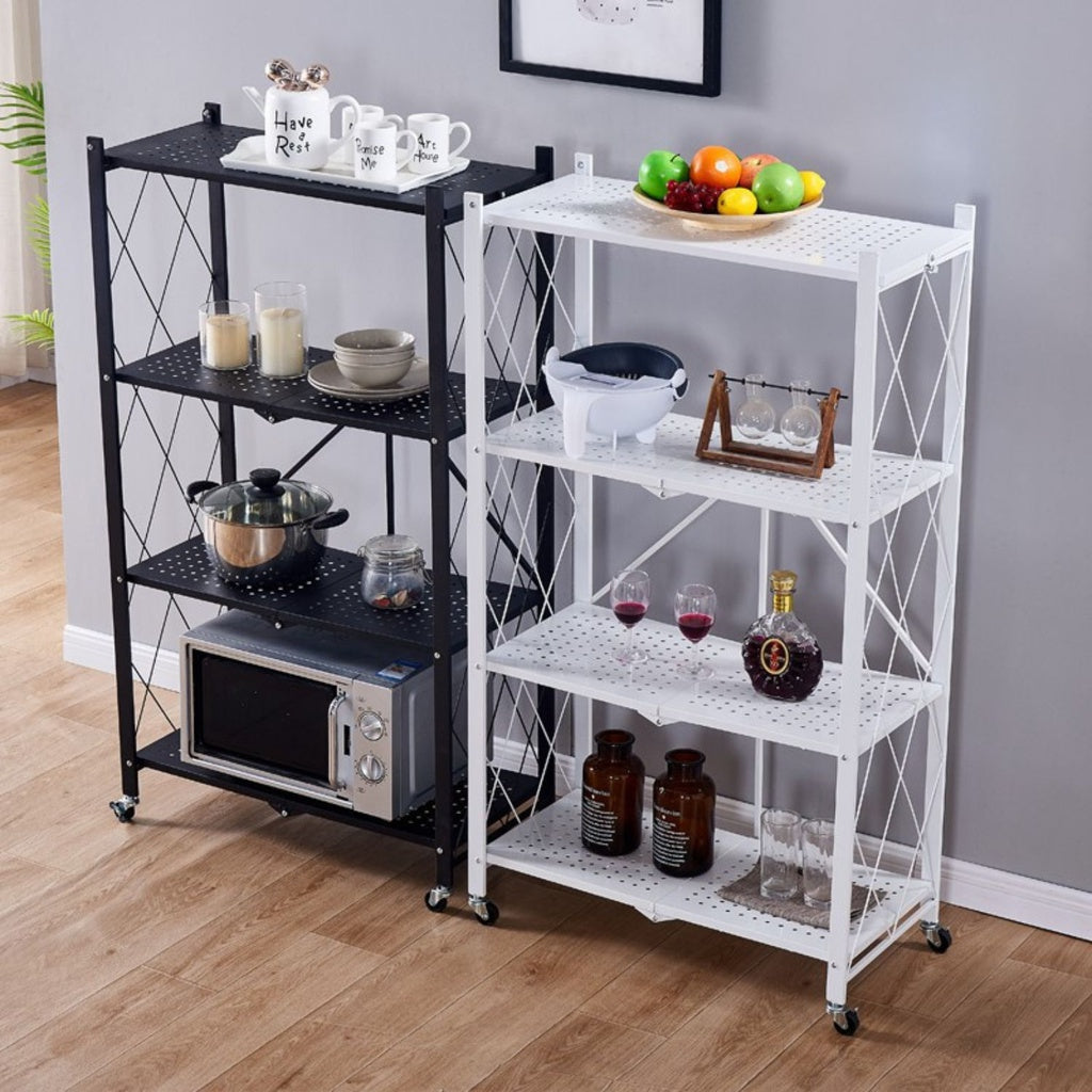 Foldable 4 Tier Storage Shelf (White)