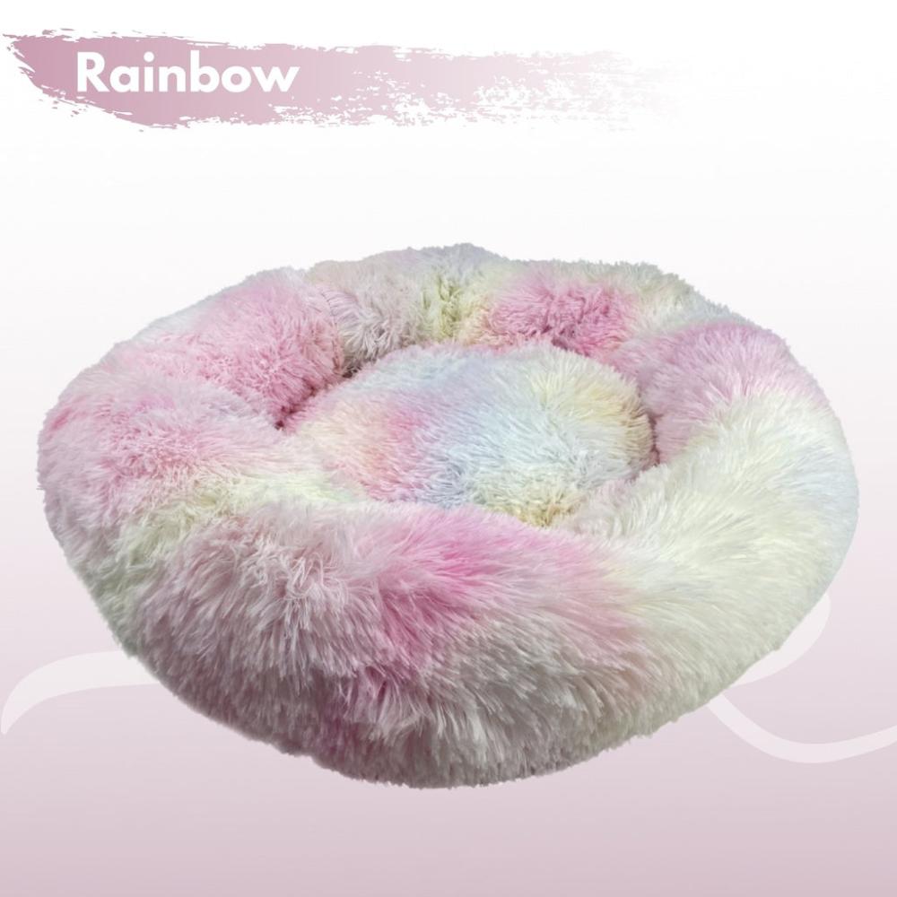 Soft Comfy Plush Pet Bed 70cm (Rainbow)