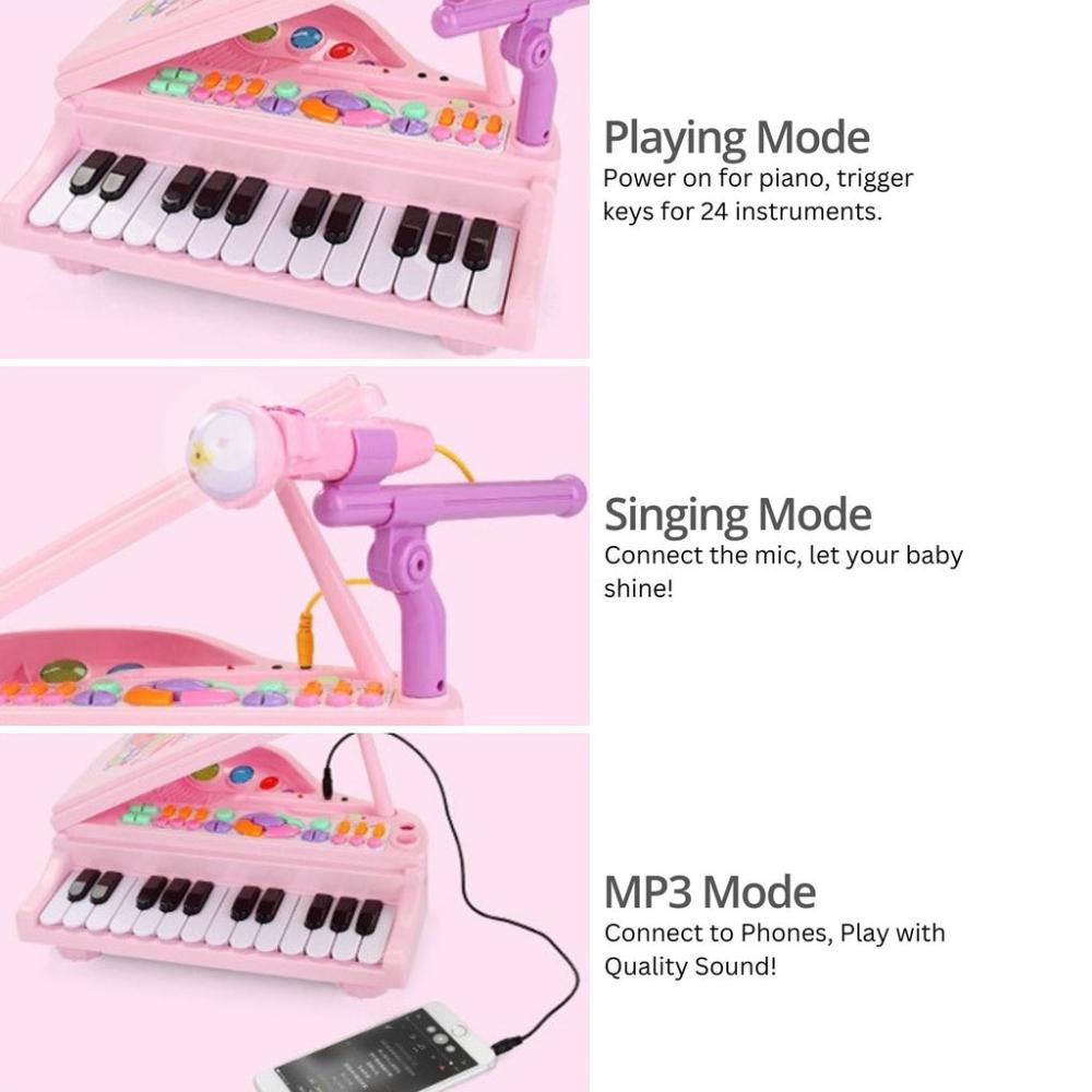 Kids Piano Keyboard Music Toys (Pink)