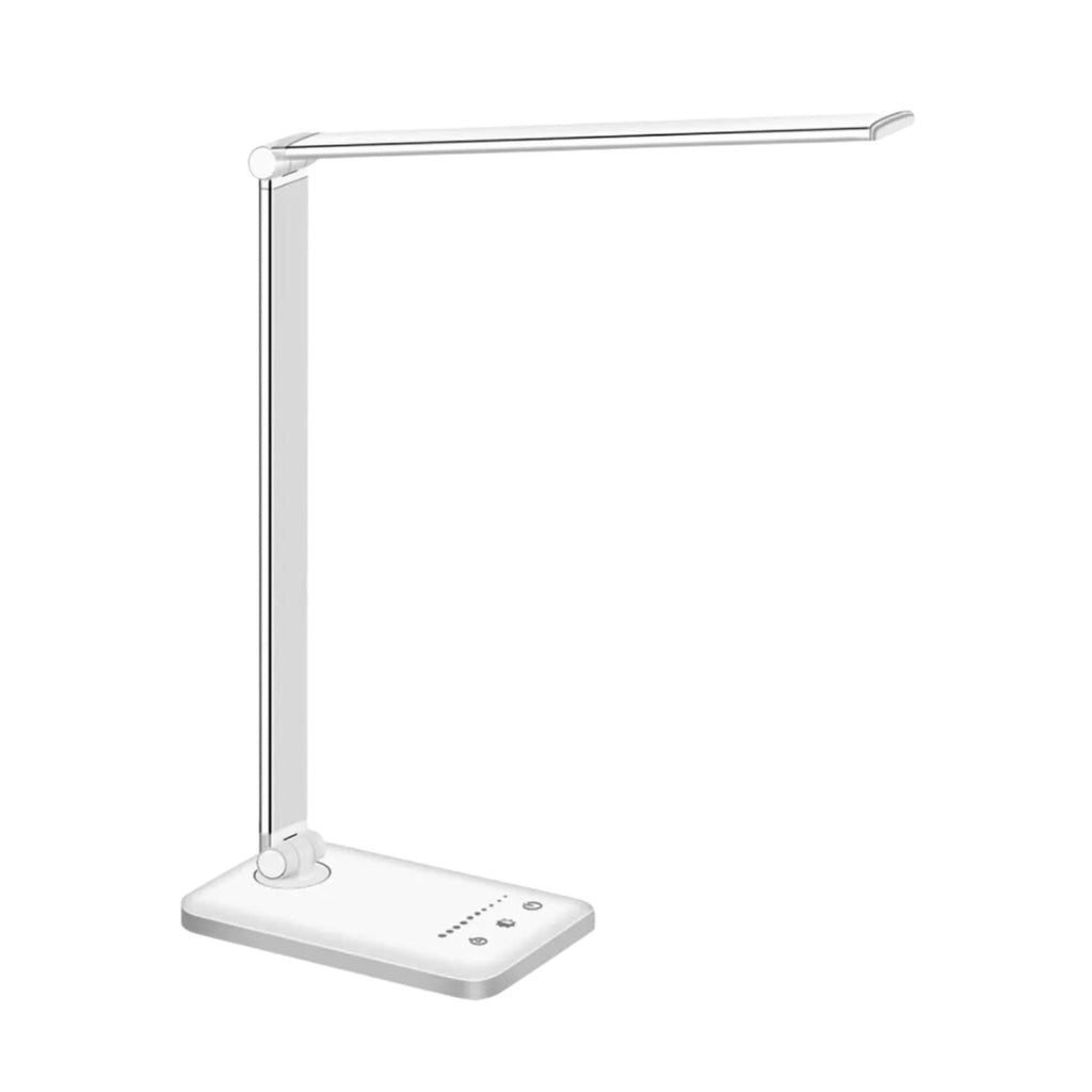 LED Desk Lamp with Wireless Charger & USB Charging Port (White)