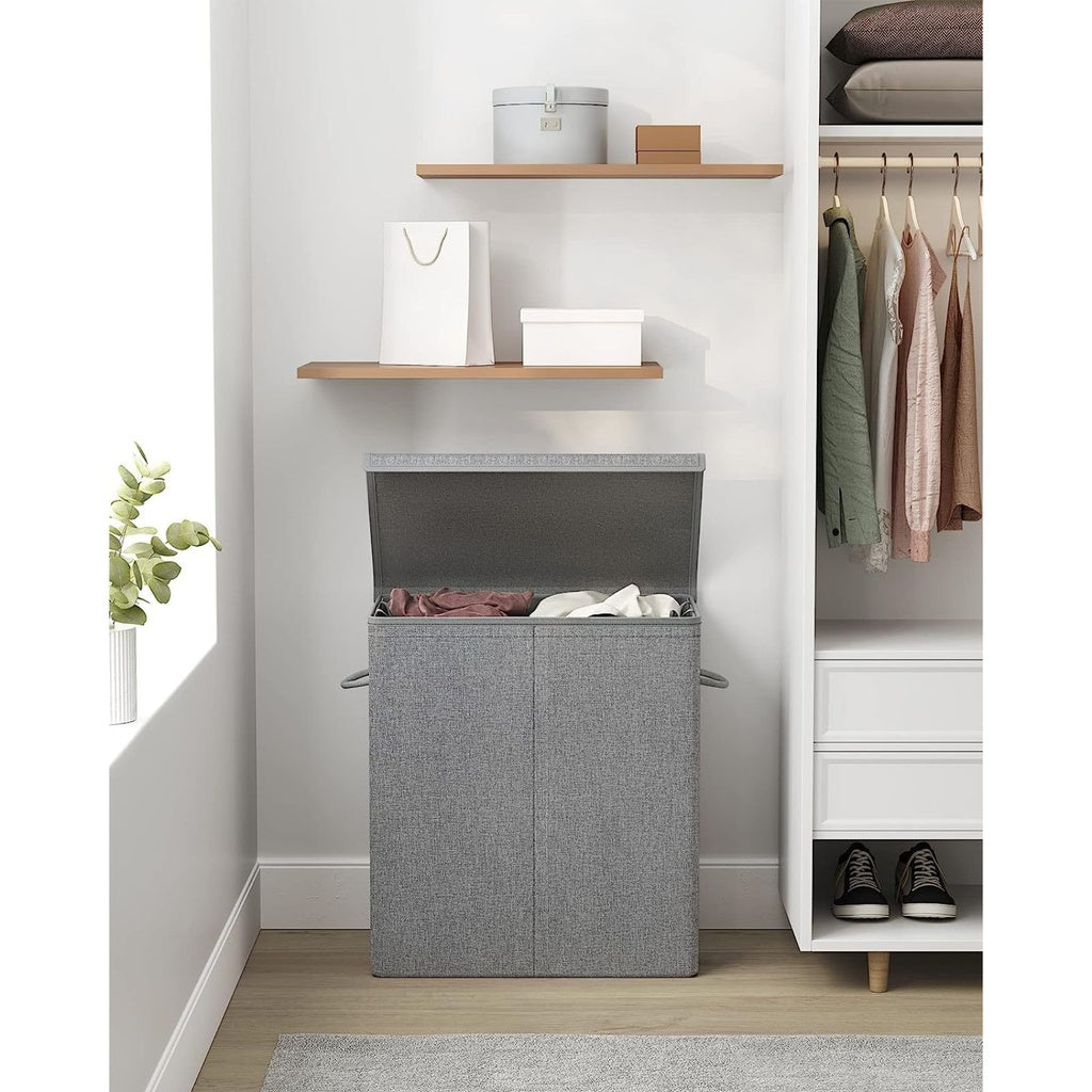 Linenette Fabric Laundry Hamper 142L - Grey