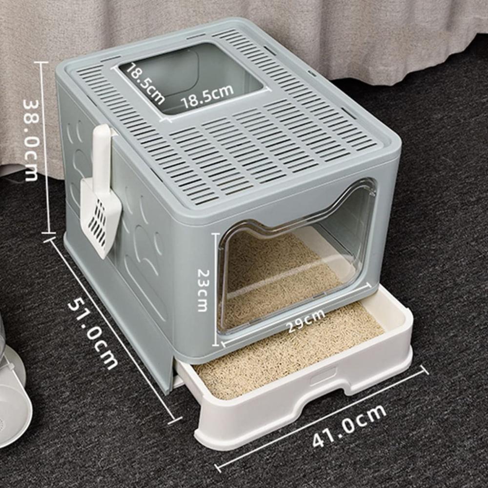 Eco-friendly Material Foldable Litter Box - Blue