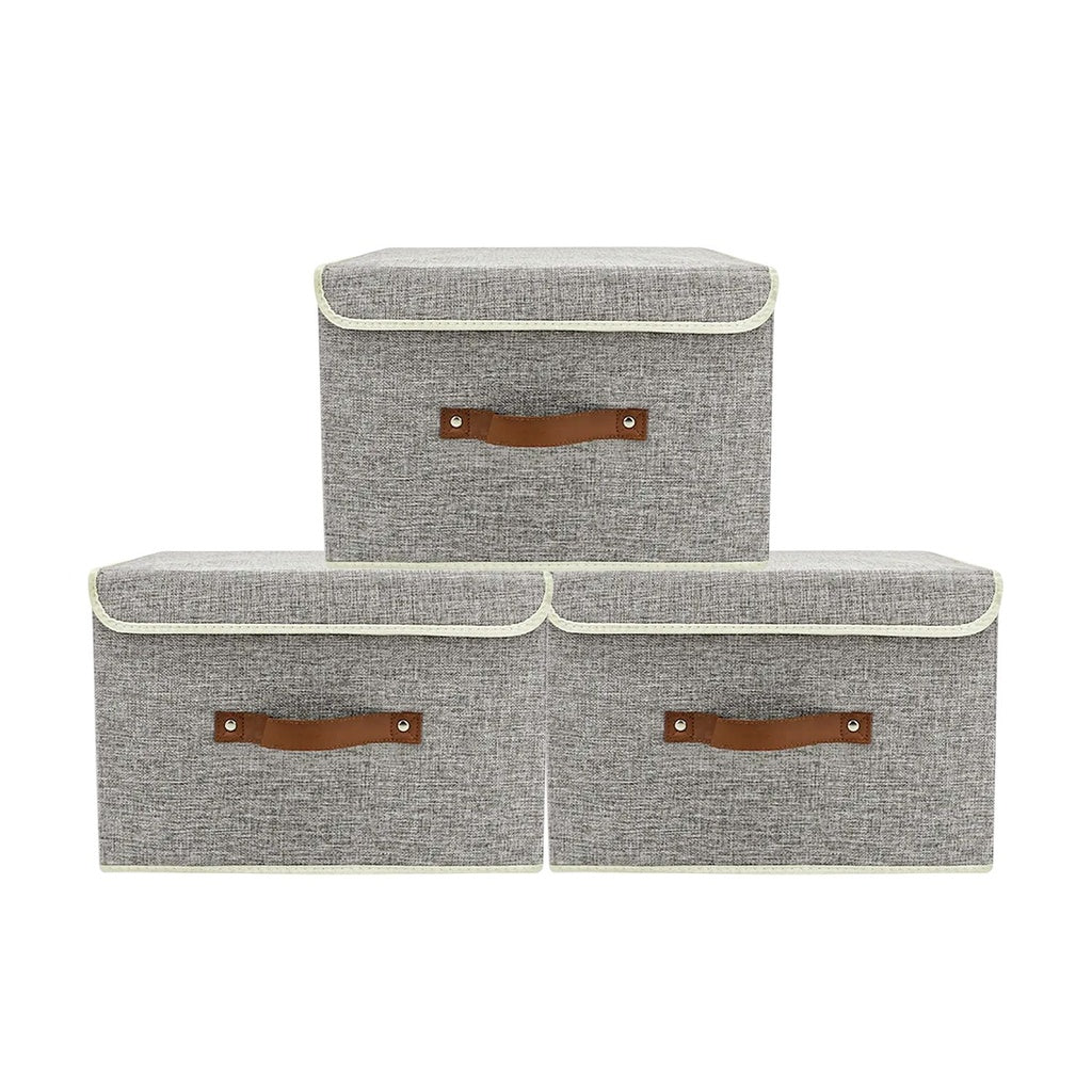 Foldable Storage Organizers Gray Pack of 3 - 24L