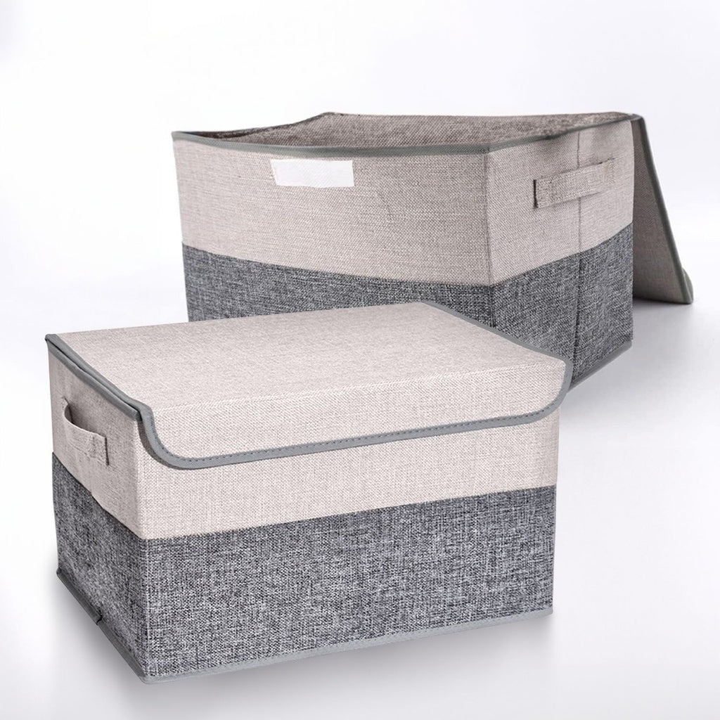 Foldable Storage Organizers Gray and Beige 29L - Pack of 2