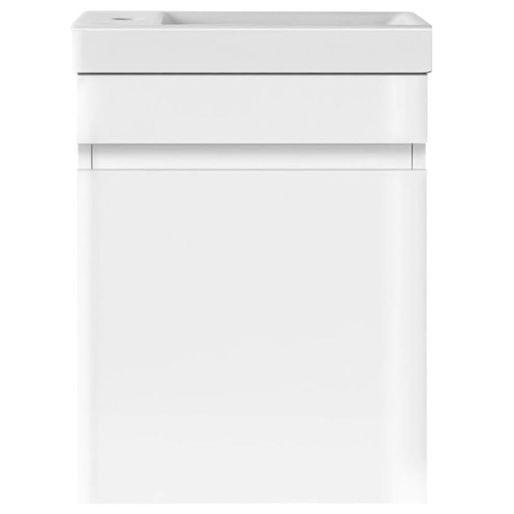 Slim Bathroom Vanity Cabinet with Basin Bowl (White)