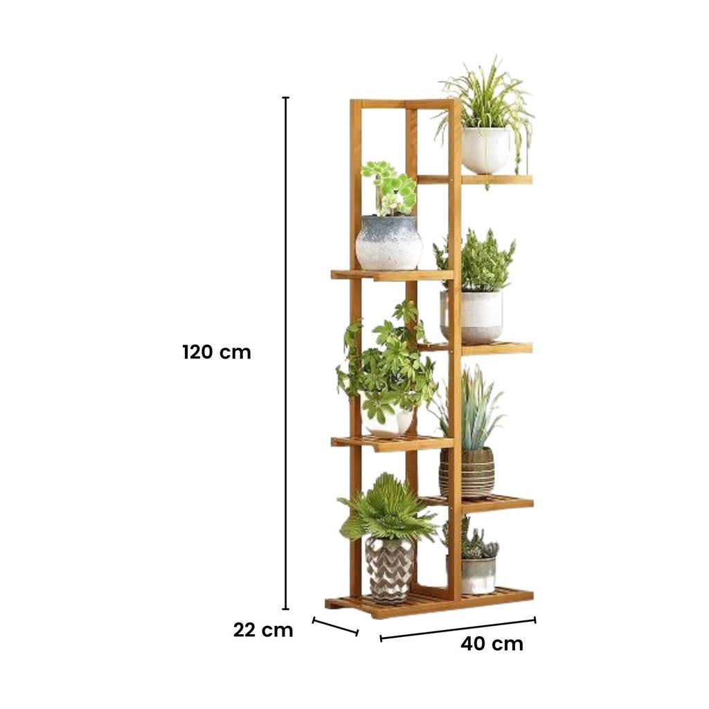 6 Tier 7 Potted Bamboo Plant Stand Rack (120CM)