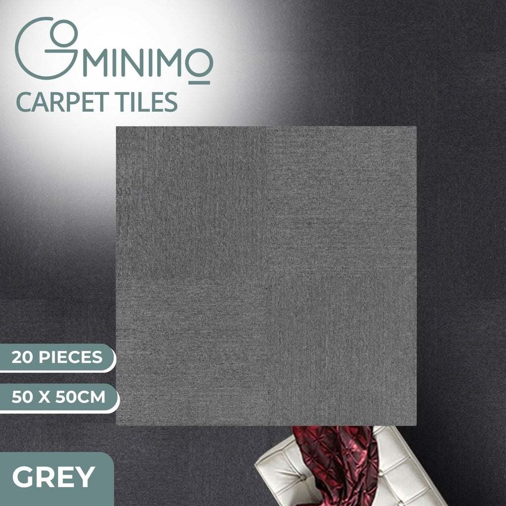 Commercial Retail Office Flooring Carpet Tiles 50x50cms -20pcs (Grey)