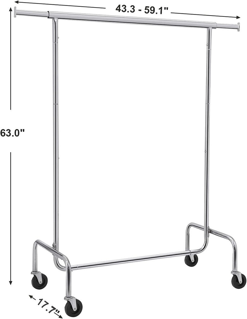 Heavy Duty Clothes Rack on Wheels Metal