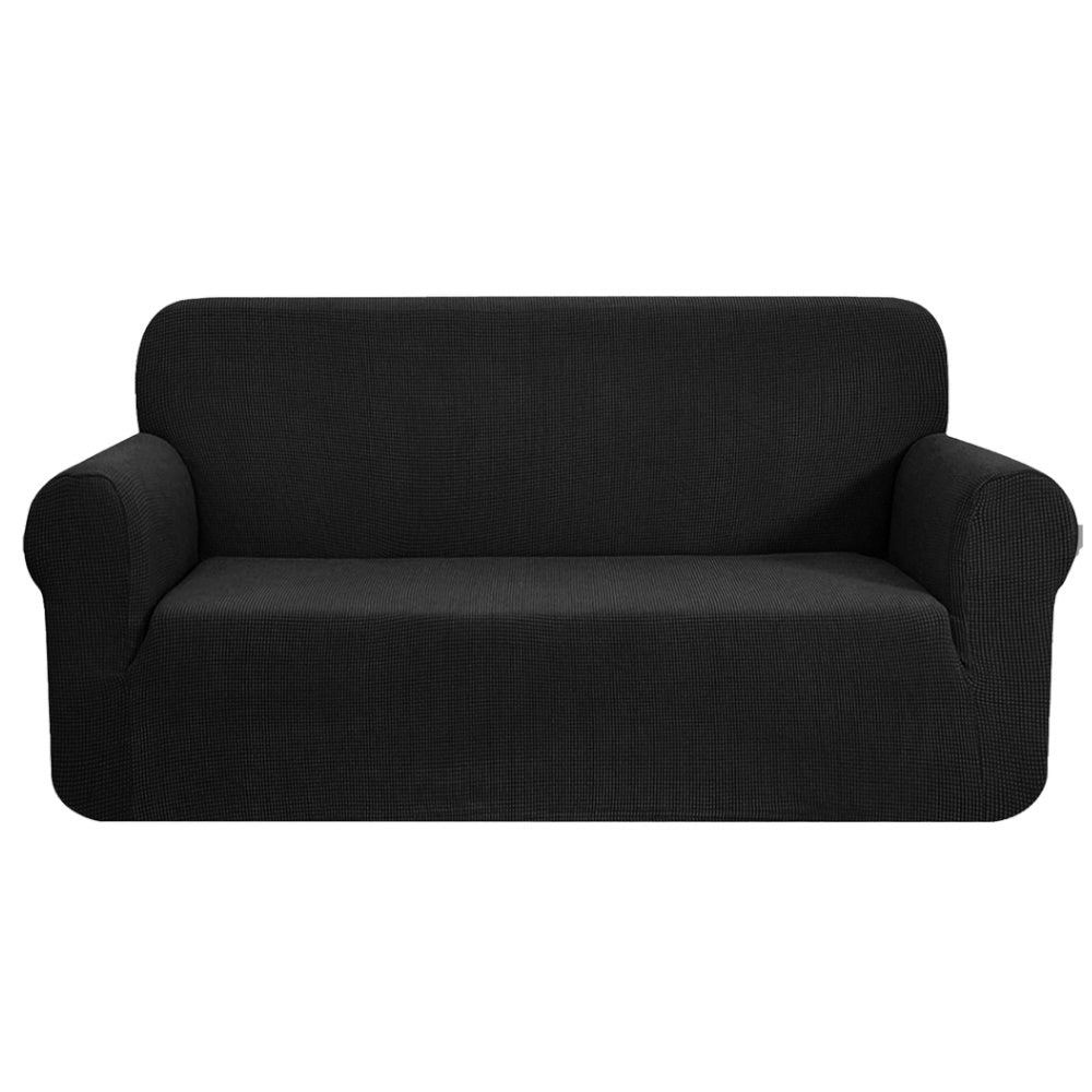 Polyester Jacquard Sofa Cover 2 Seater (Black)