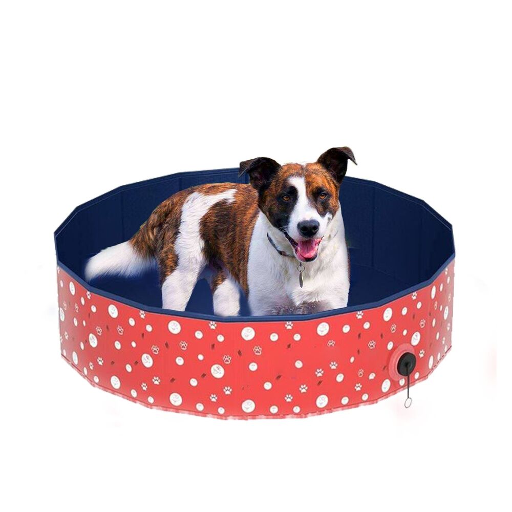 Circle Portable Pet Pool 120cm x 30cm Red