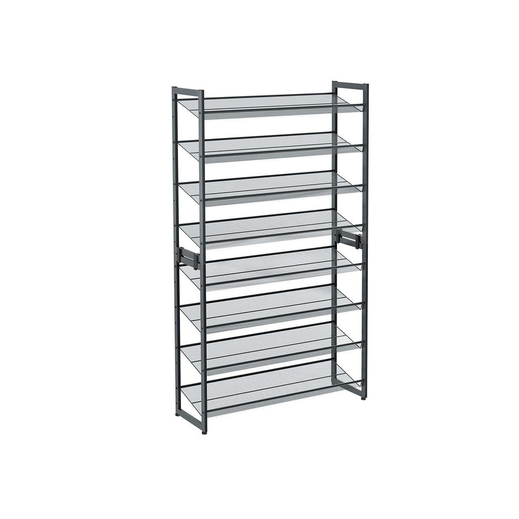 8-Tier Shoe Rack Storage 32 pairs with Adjustable Shelves - Gray