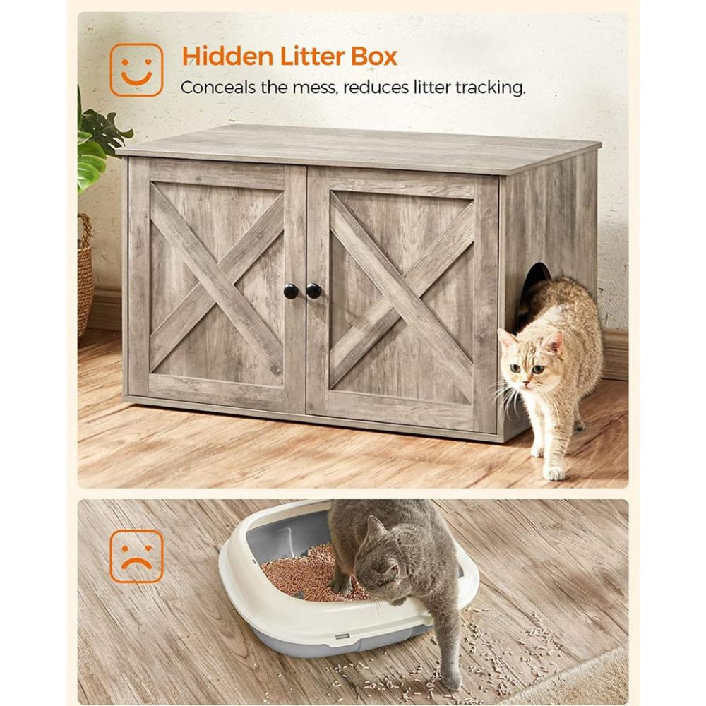 Enclosure Greige Cat Litter Box