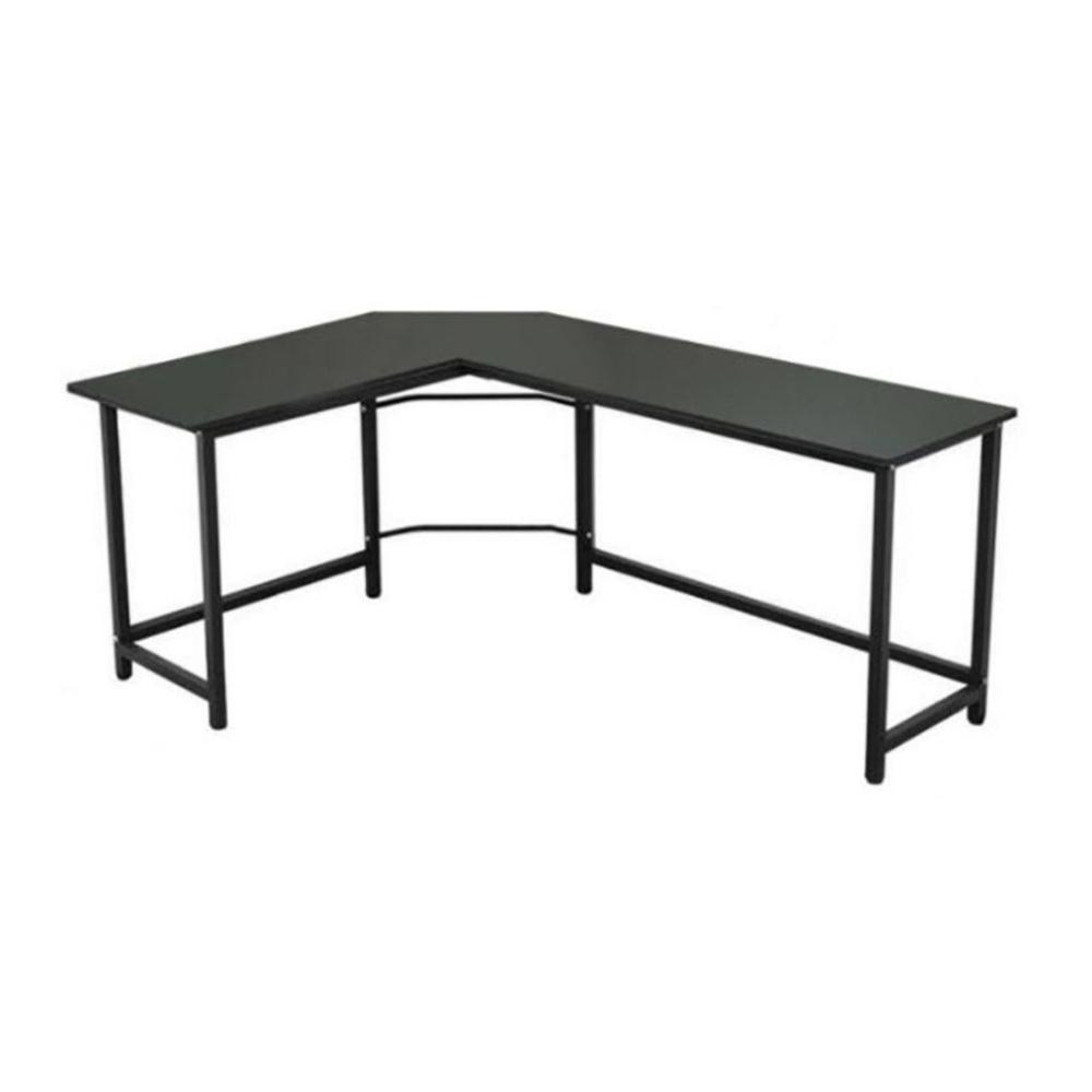 L-Shaped Corner Computer Desk with CPU Stand (Black)