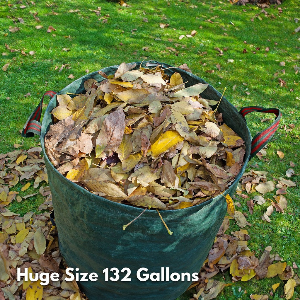 Garden Waste Bags with 132 Gallons (Green) - 3 Packs