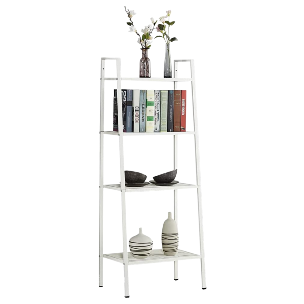 Space Saving 4 Tier Ladder Shelf (White)