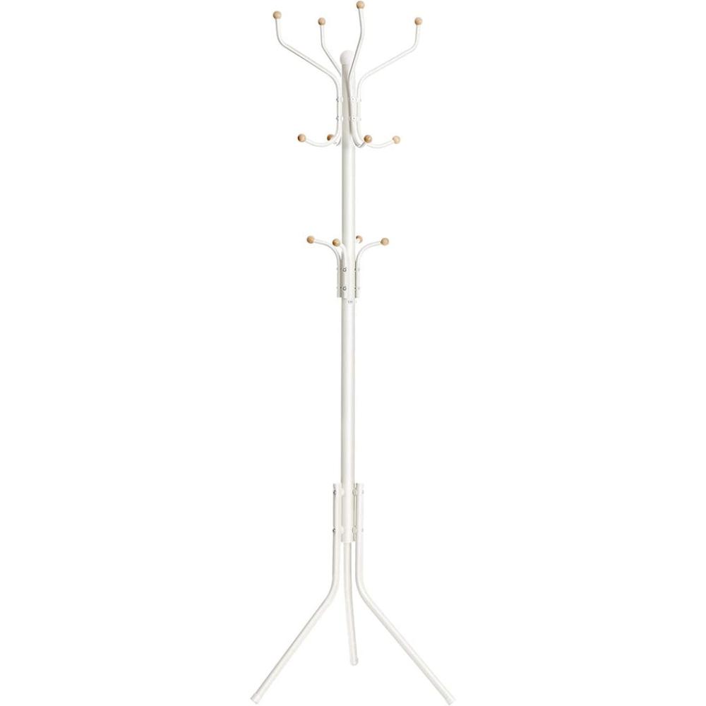 Metal Coat Rack 182 cm Tall Hall Tree - White