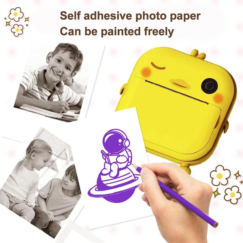 Instant Print Camera with Print Paper and 32GB TF Card (Chick)