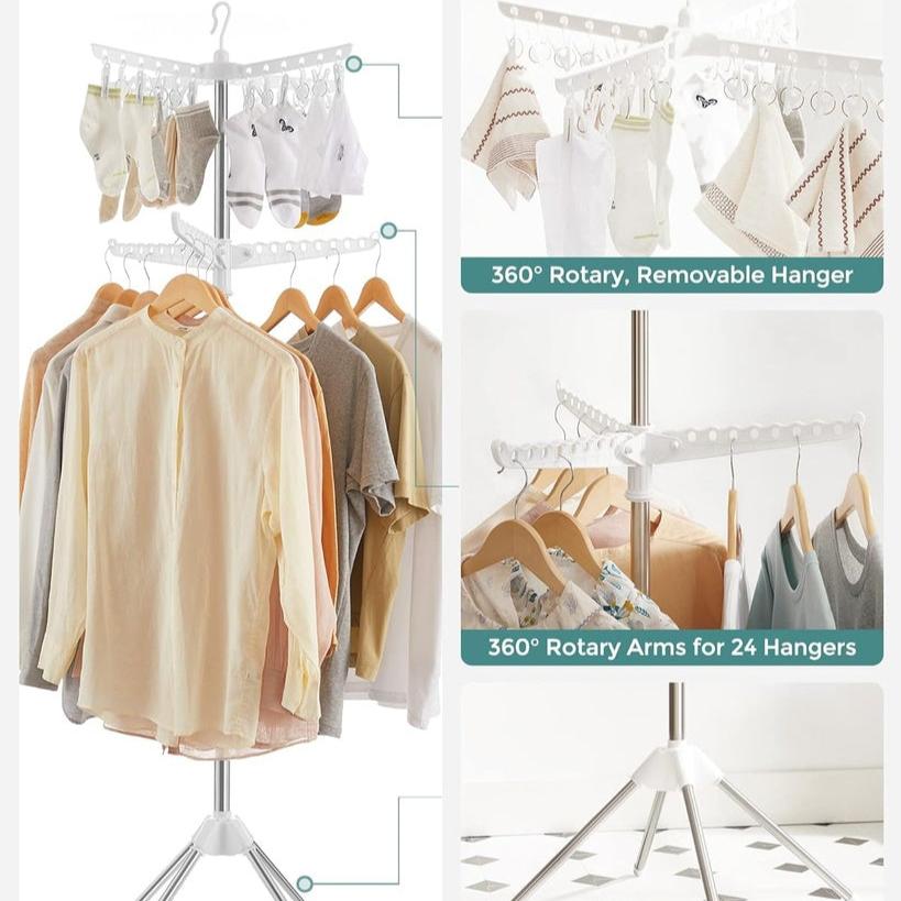 2-Tier Clothes Drying Rack for 27 Pieces of Clothes