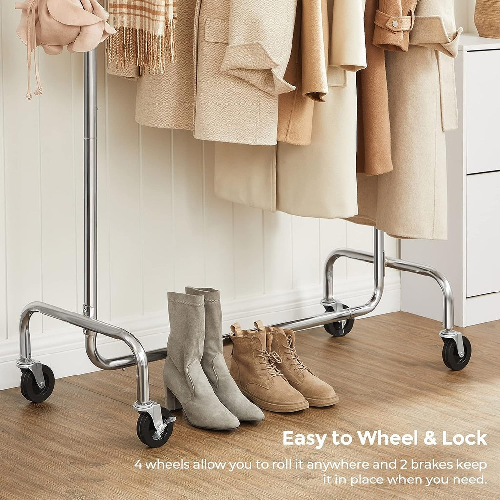 Heavy Duty Clothes Rack on Wheels Metal