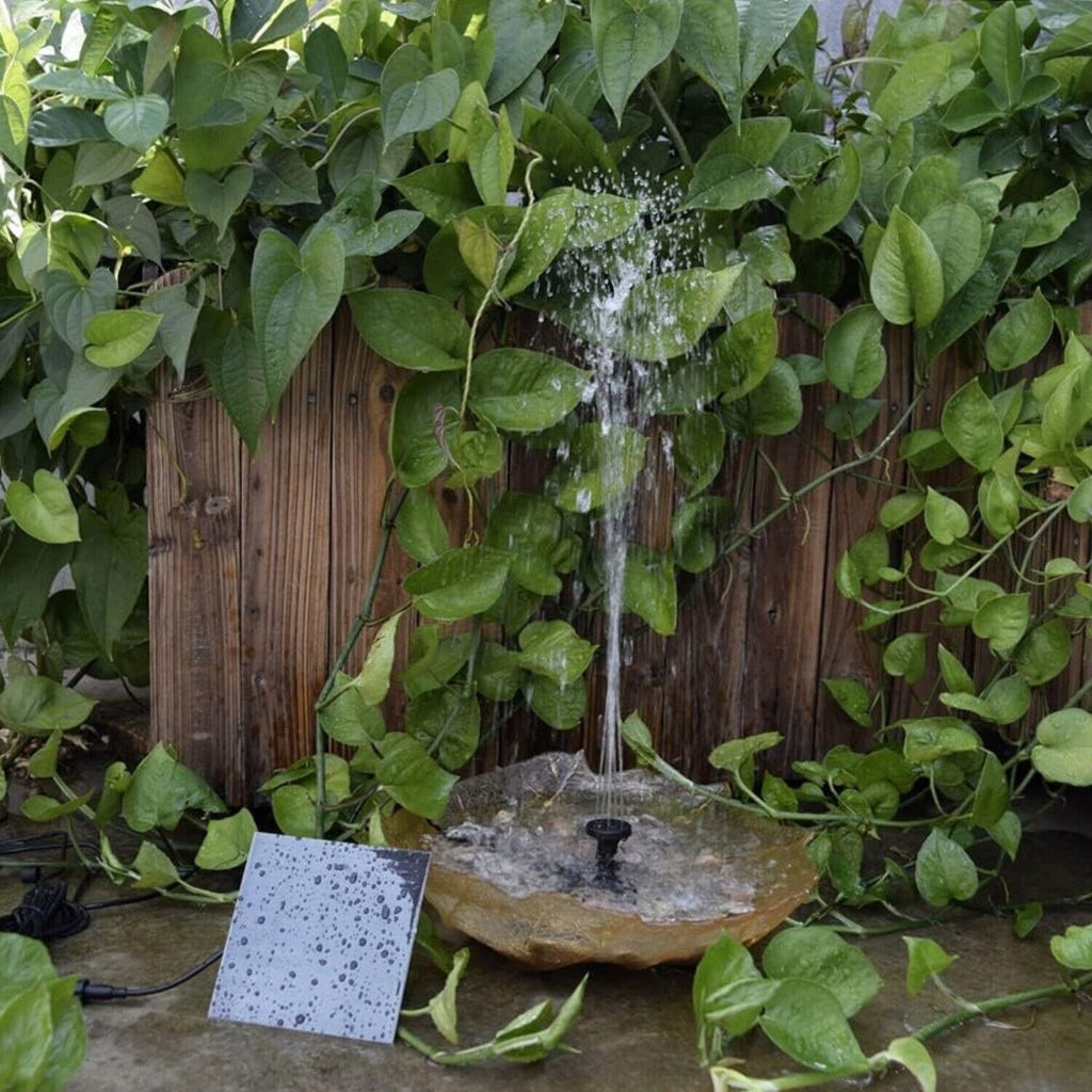 Eco-friendly Solar Water Fountain with 6 Different Nozzles in Black