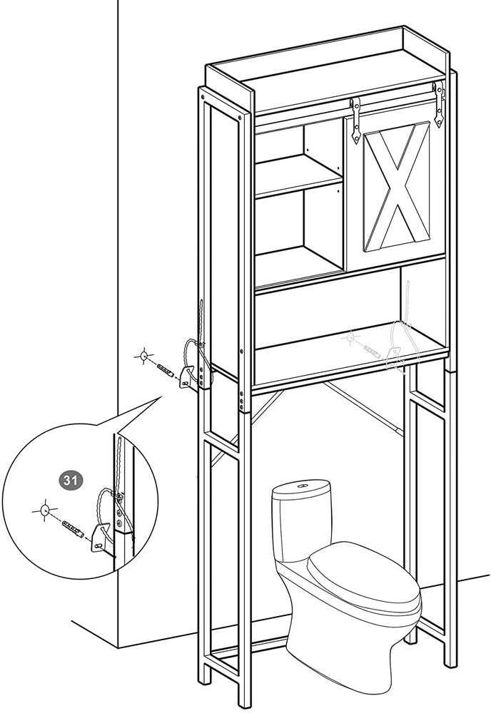 Toilet Storage Rack with Shelves