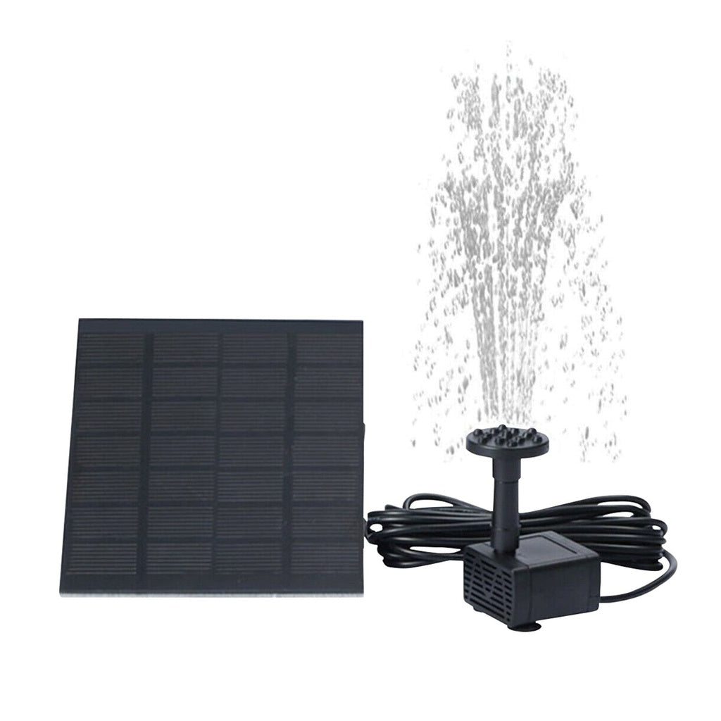 Eco-friendly Solar Water Fountain with 6 Different Nozzles in Black