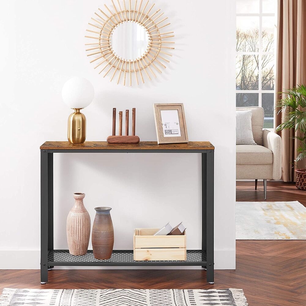 Decorative Console Table - Rustic Brown and Black