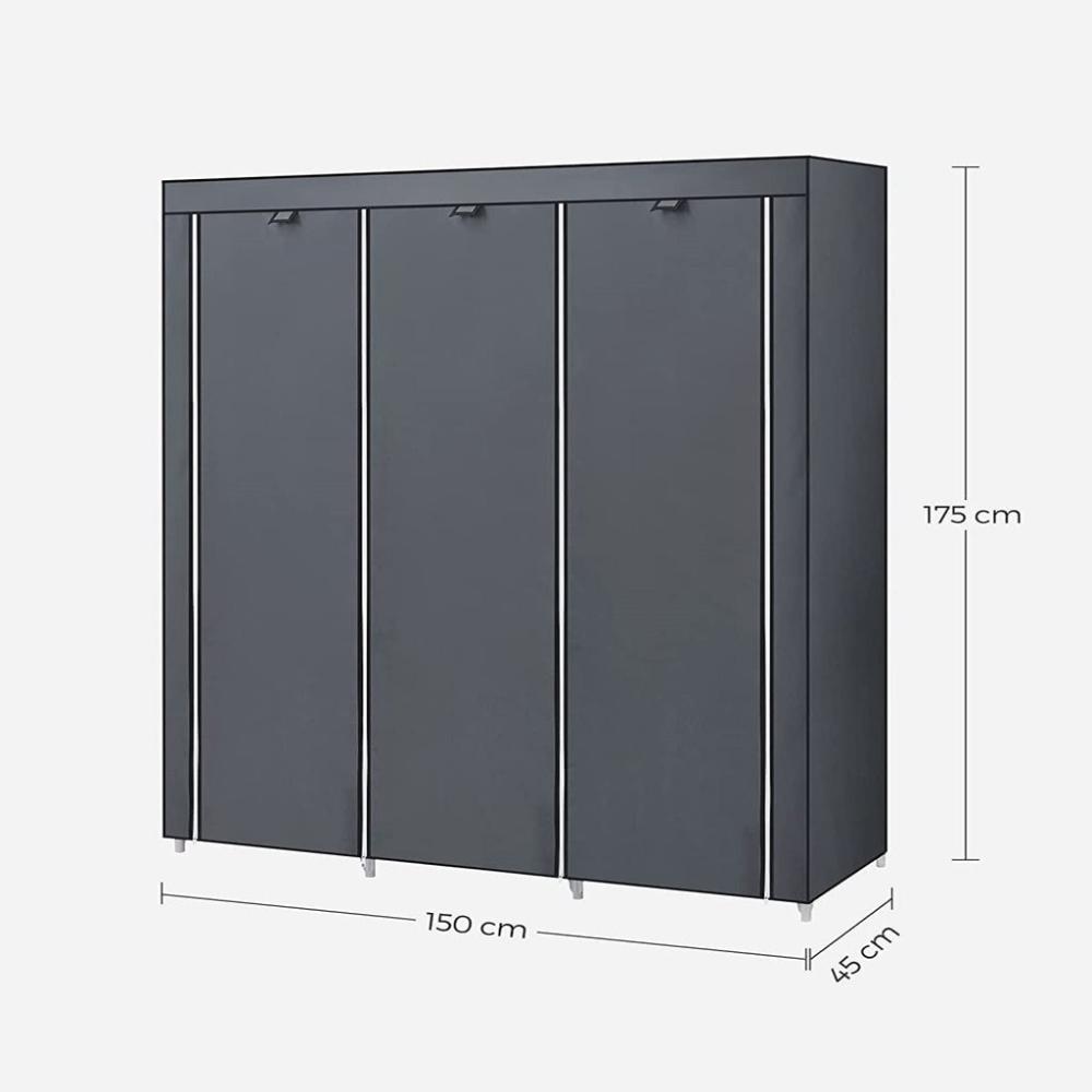 Wardrobe Bedroom Cupboard Clothes Storage Organiser - Grey