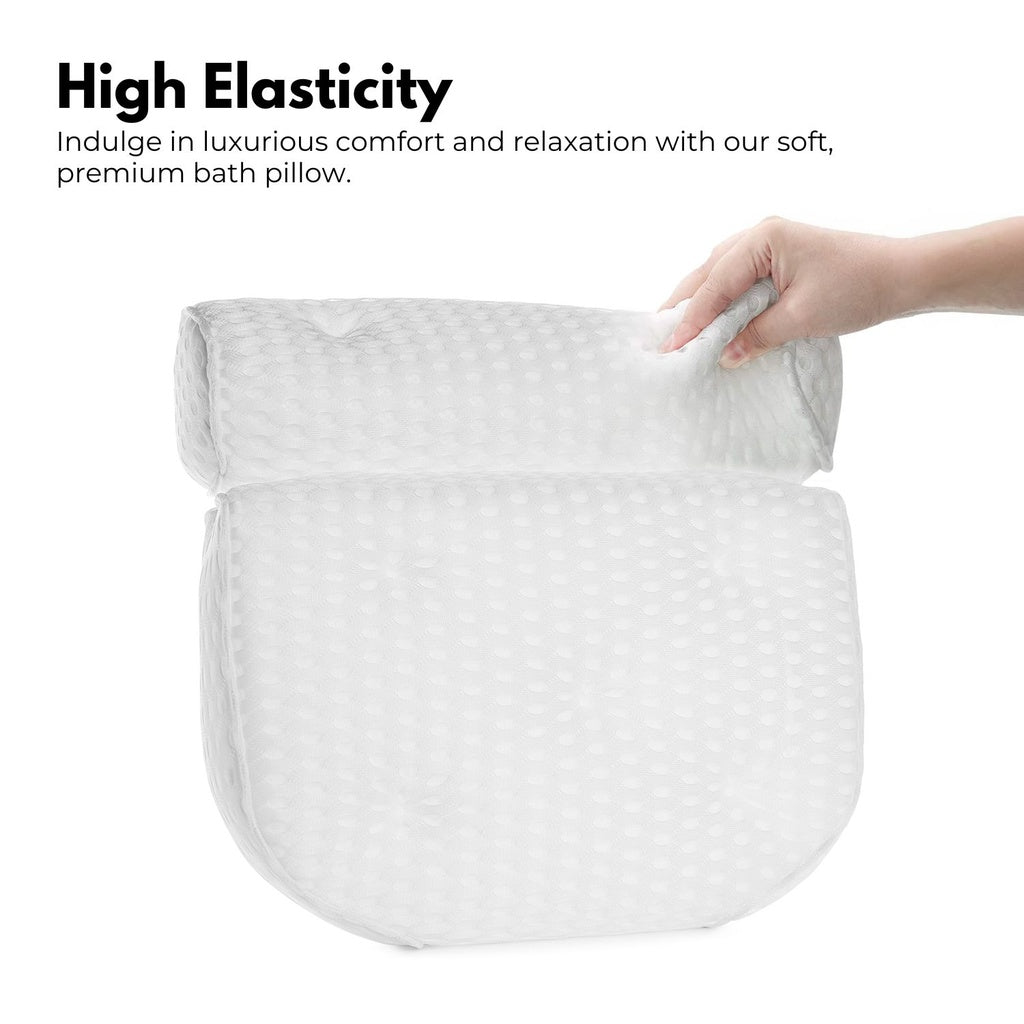 Bathtub Spa Pillow with 4D Air Mesh and 7 Suction Cups