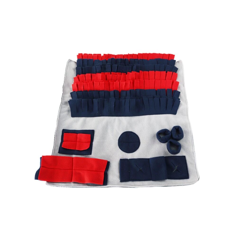 Multiple Compartments Pet Snuffle Mat (Red & Blue)