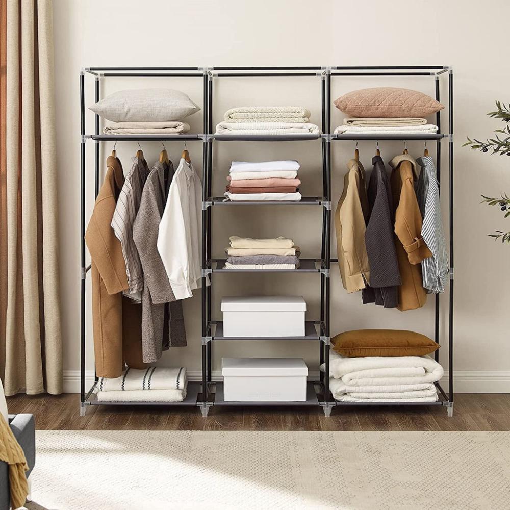 Wardrobe Bedroom Cupboard Clothes Storage Organiser - Grey