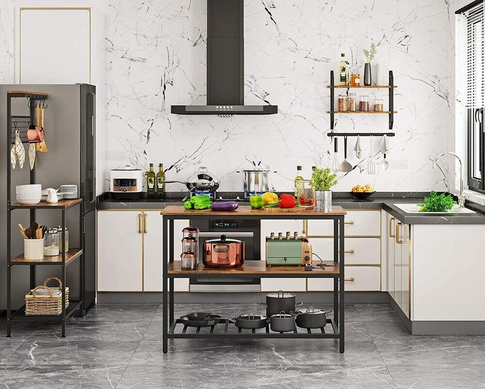 Veneer Kitchen Shelf with Large Worktop