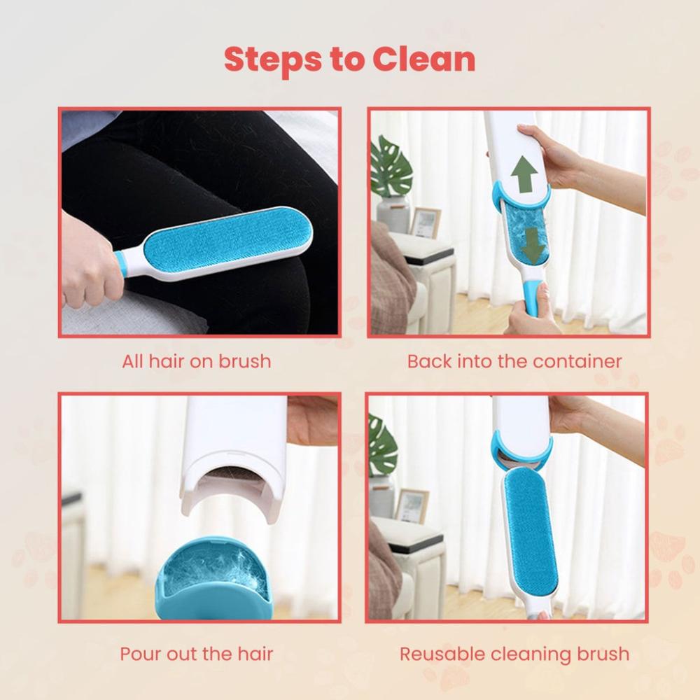 Effortless 3-in-1 Pet Remover Brush Blue