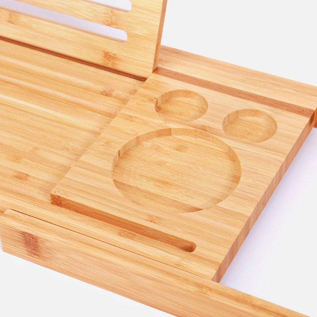 Expandable Bamboo Bathtub Caddy Trays