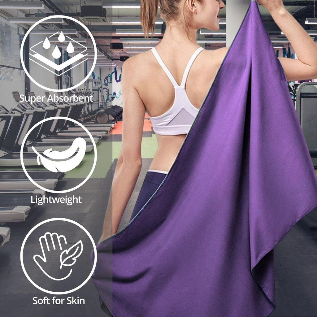 Quick Dry Gym Sport Towel 110 x 175CM (Purple)