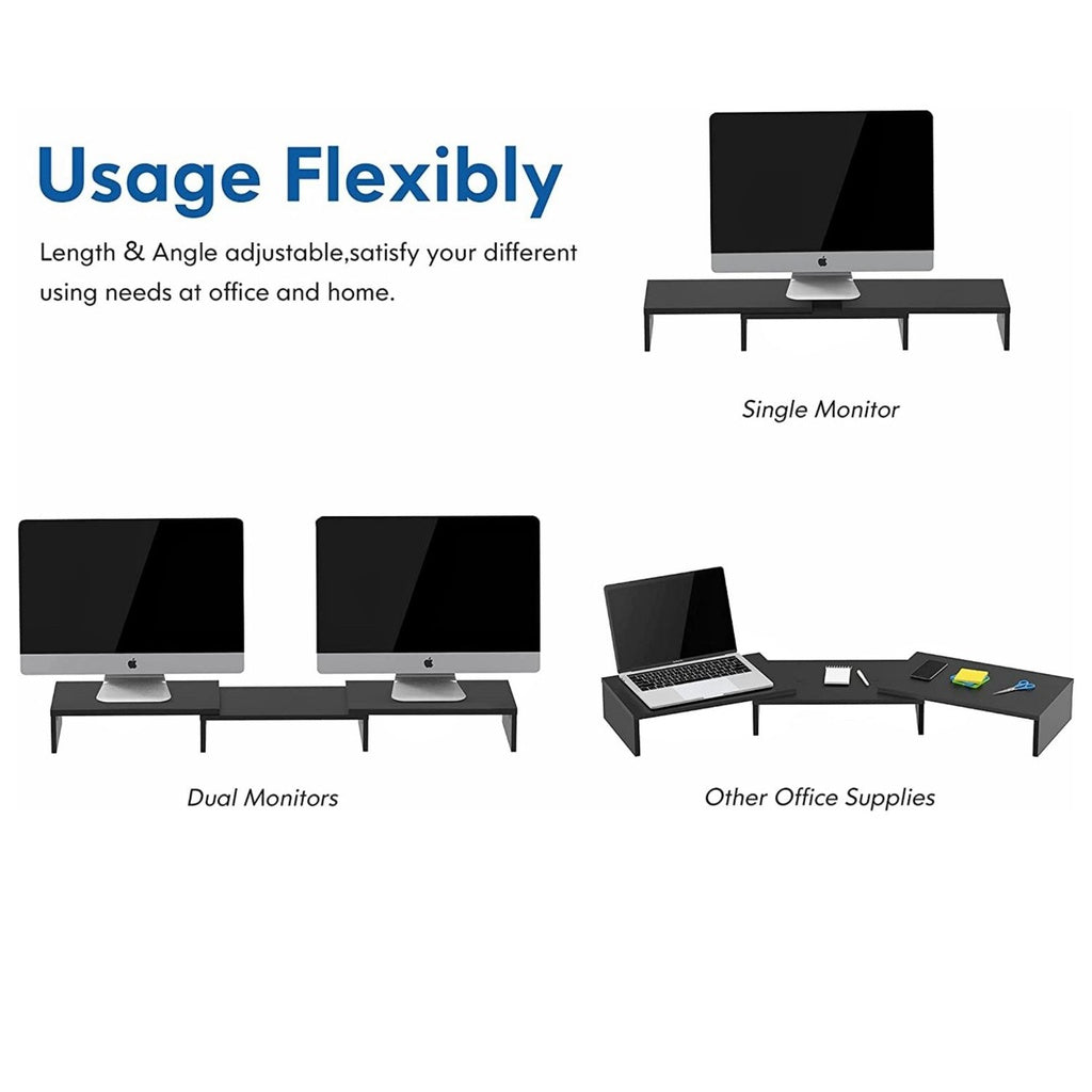 Angle Adjustable 3 Shelf Monitor Stand