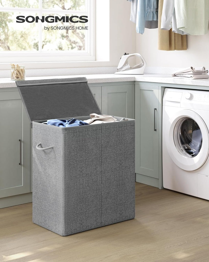 Linenette Fabric Laundry Hamper 142L - Dark Grey