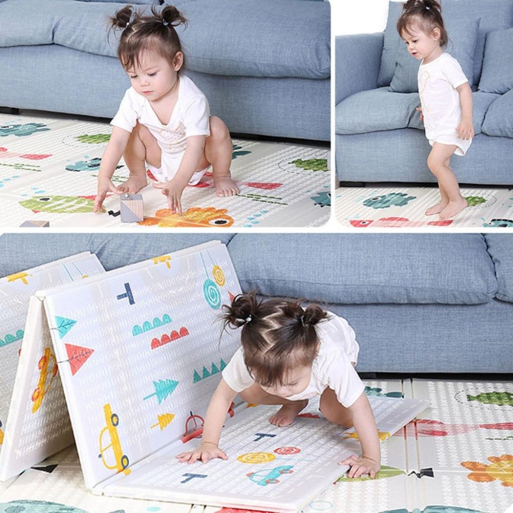 Baby Foam Reversible Playmat 200x180x1cm (Animal Tree & Train)