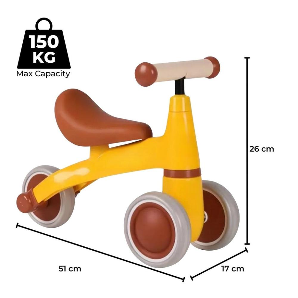 3 Wheels Baby Balance Bike - Yellow