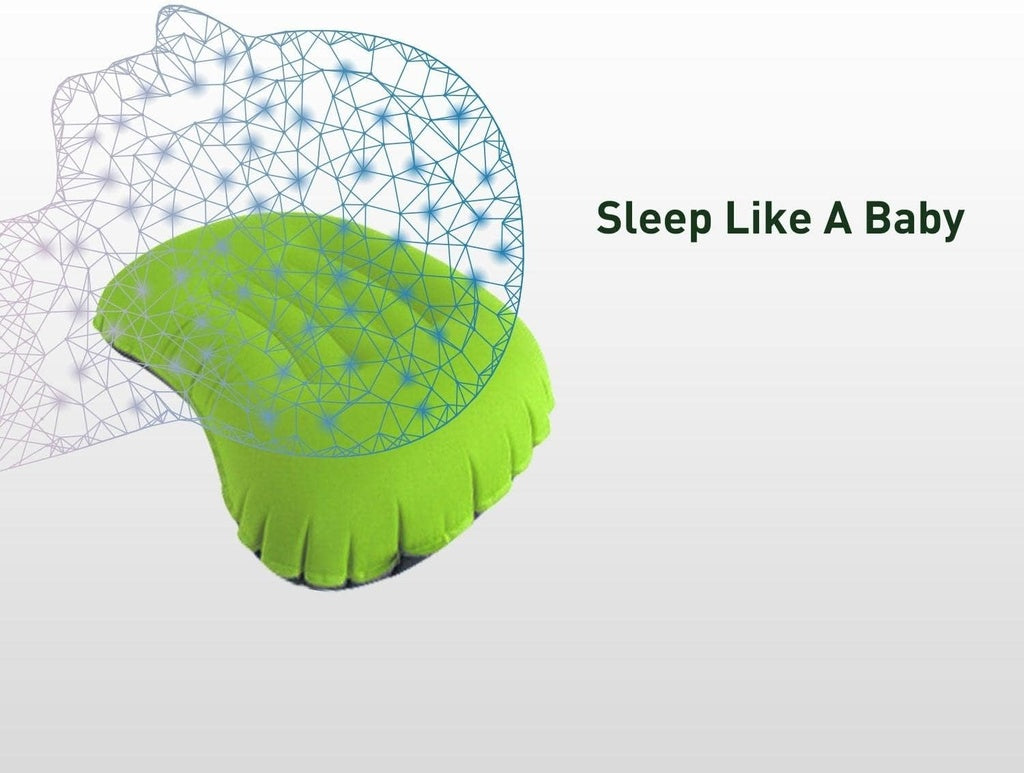 Inflatable Camping Travel Pillow - Green