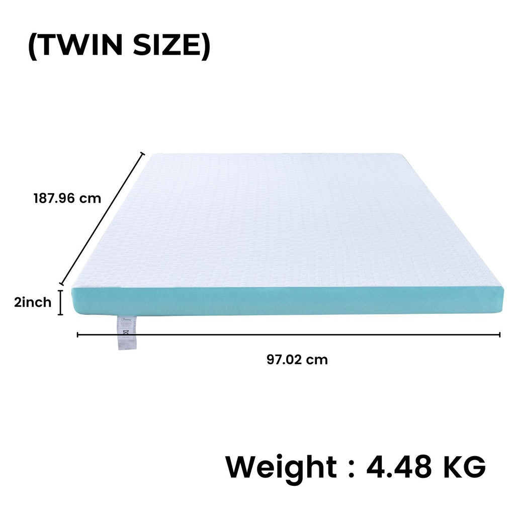 Dual Layer Mattress Topper 2 inch with Gel Infused (Twin)