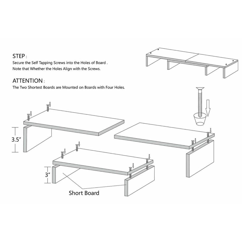 Angle Adjustable 3 Shelf Monitor Stand