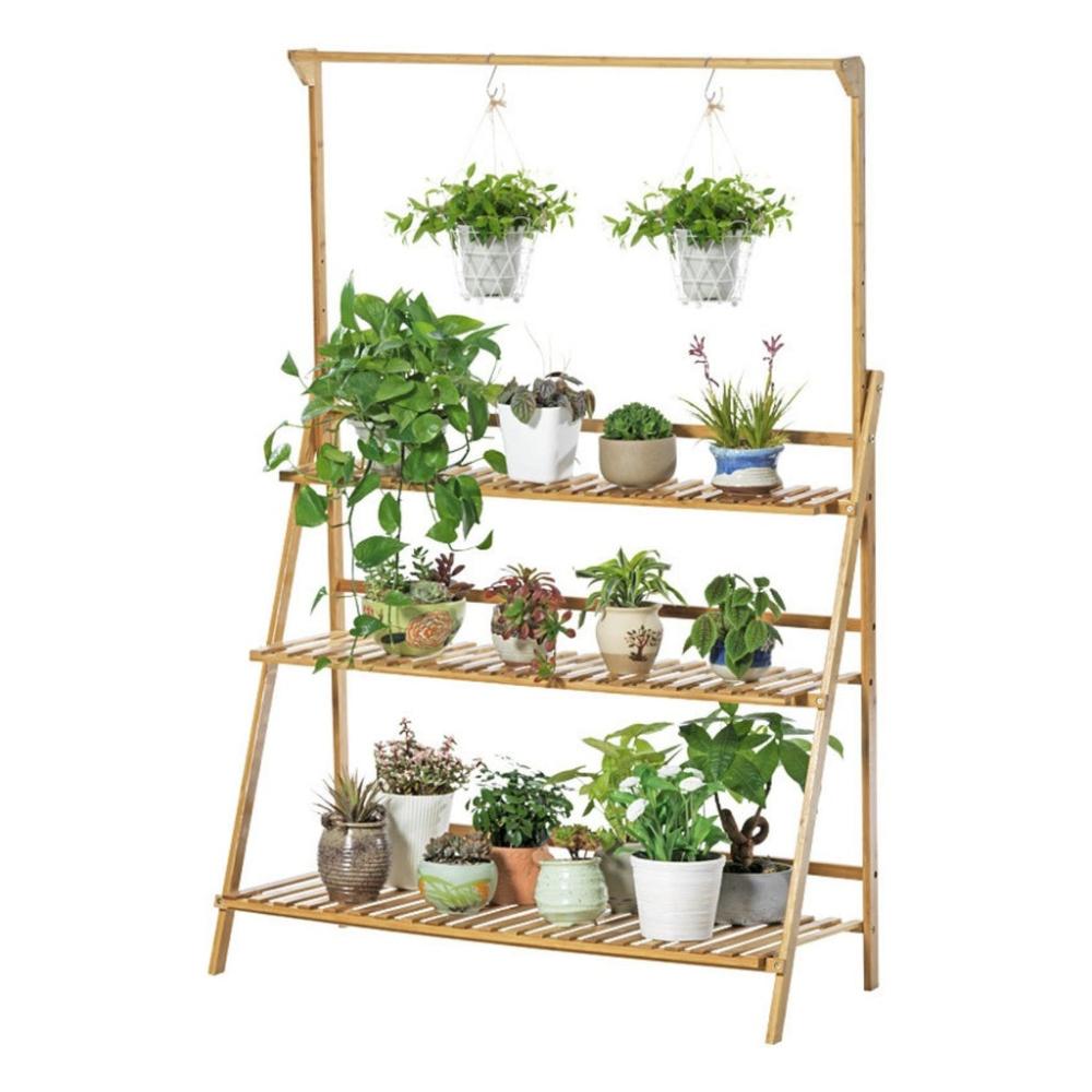 Bamboo Plant Stand 3 Tier - Light Brown