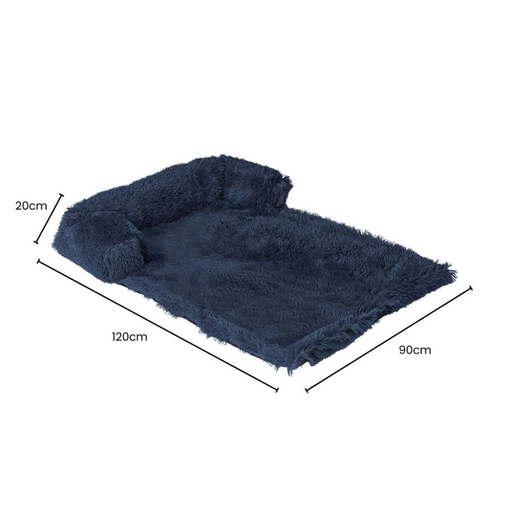 Pet Sofa Cover Soft with Bolster XL Size (Dark Blue)