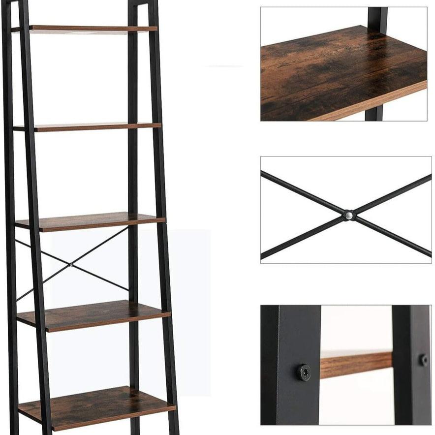 Vintage Durable Steel Elegance 5 Tier Shelf