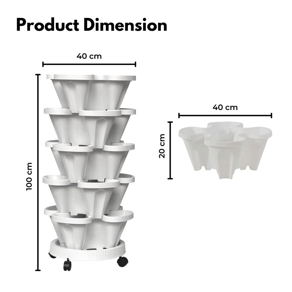 5 Tier Stacking Planter Vertical Garden (45cm)