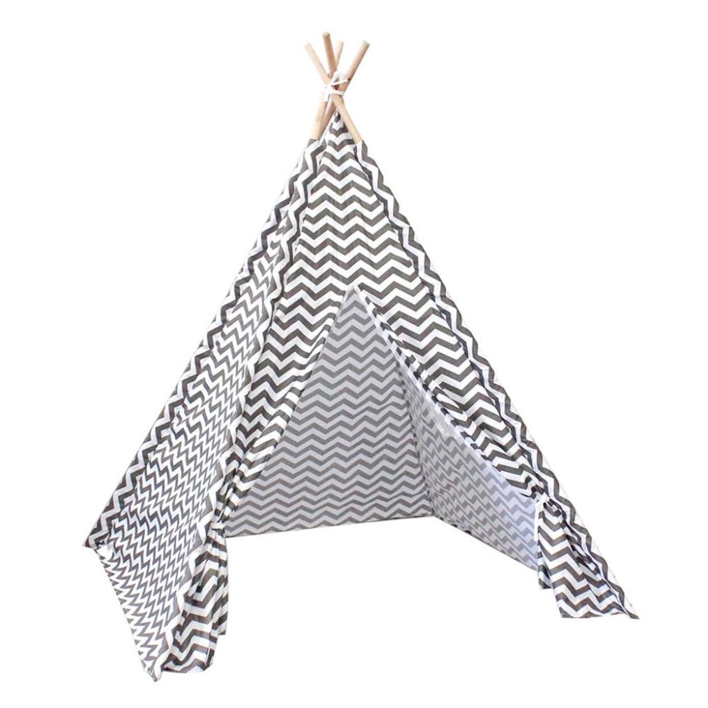 Kids Teepee Tent with Side Window - Wave Stripe