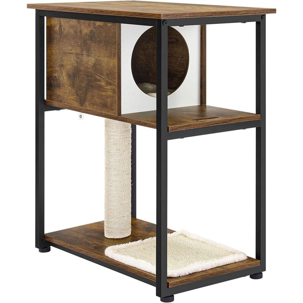 Cat Tree and End Table - Rustic Brown