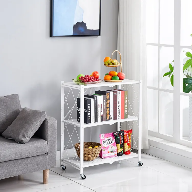 Foldable 3 Tier Storage Shelf (White)